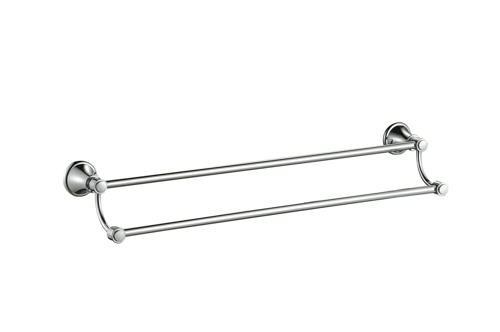 Clasico Double Towel Rail 600mm Chrome