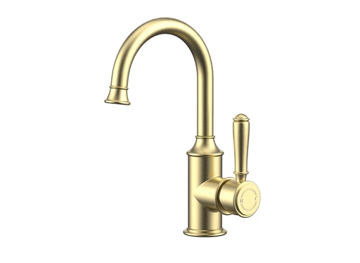 Clasico Gooseneck Basin Mixer in Brushed Gold