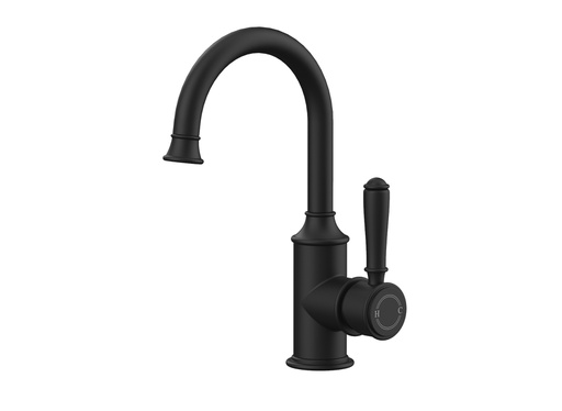 Clasico Gooseneck Basin Mixer in Matt Black