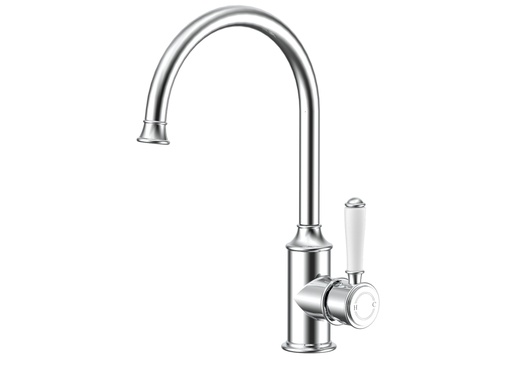 Clasico Gooseneck Sink Mixer Ceramic handle Chrome