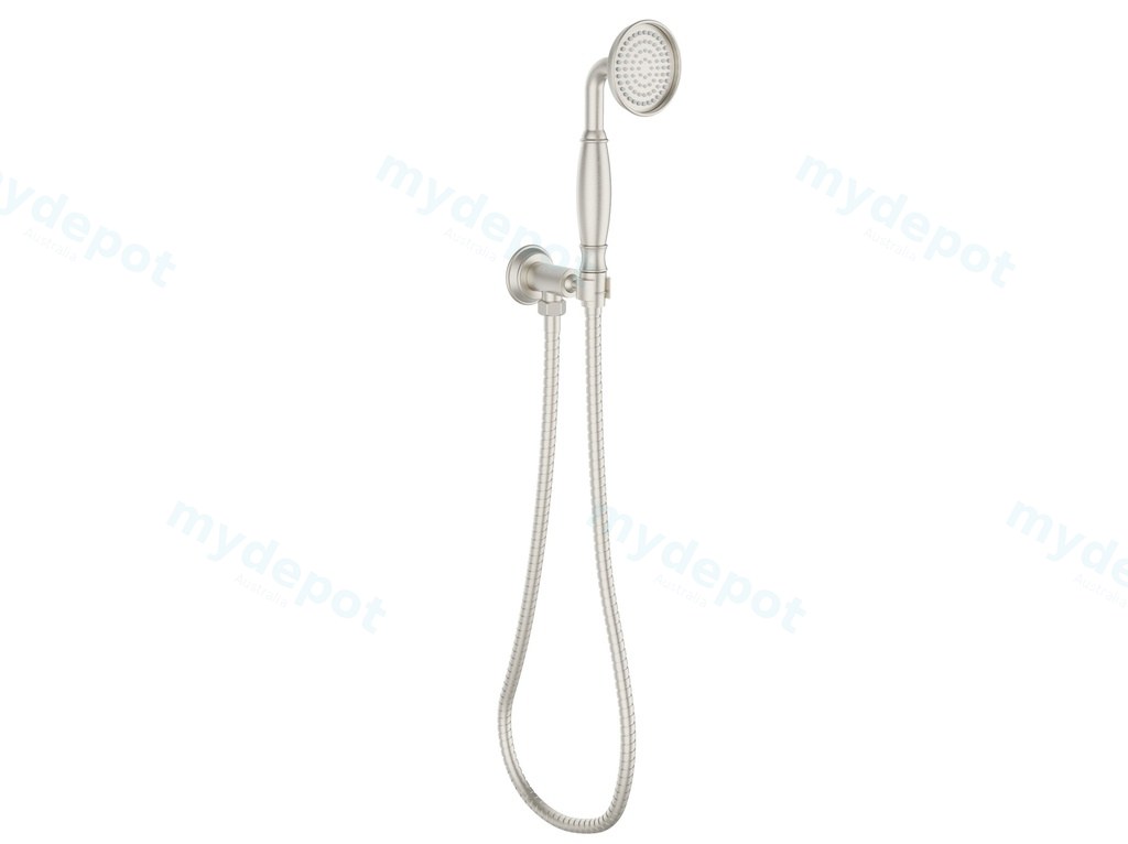 Clasico Handshower On Wall Outlet Bracket in Brushed Nickel