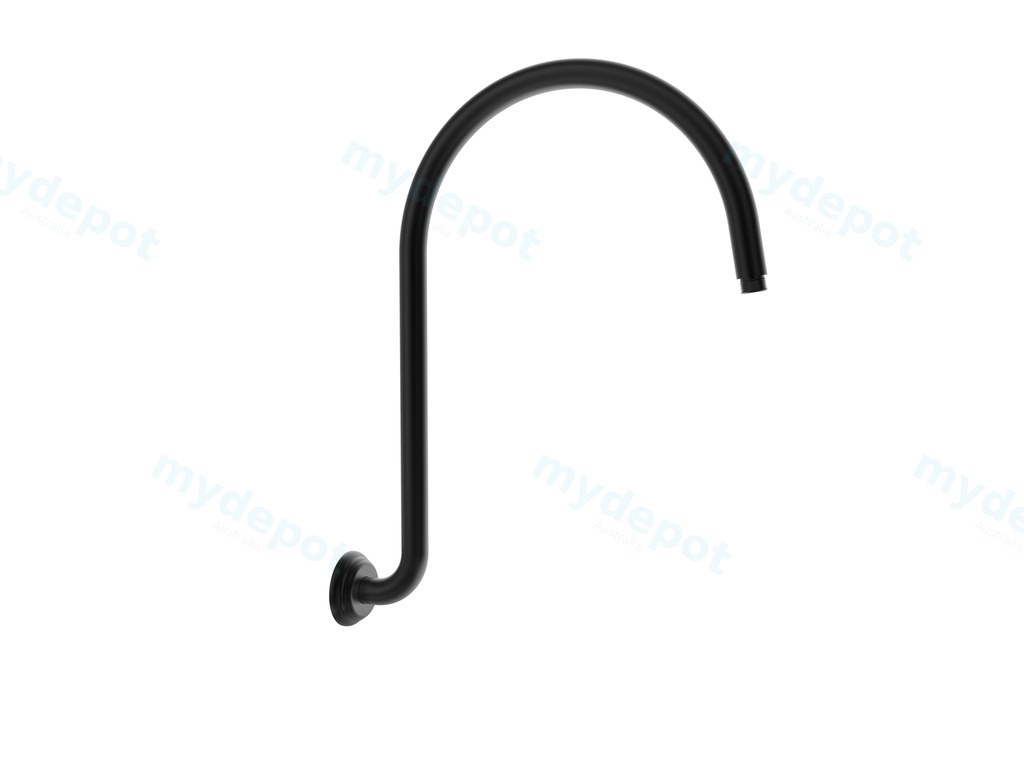 Clasico High-rise Shower Arm in Matt Black
