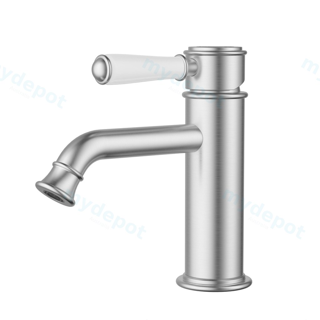Clasico New Basin Mixer Ceramic Handle Brushed Nickel