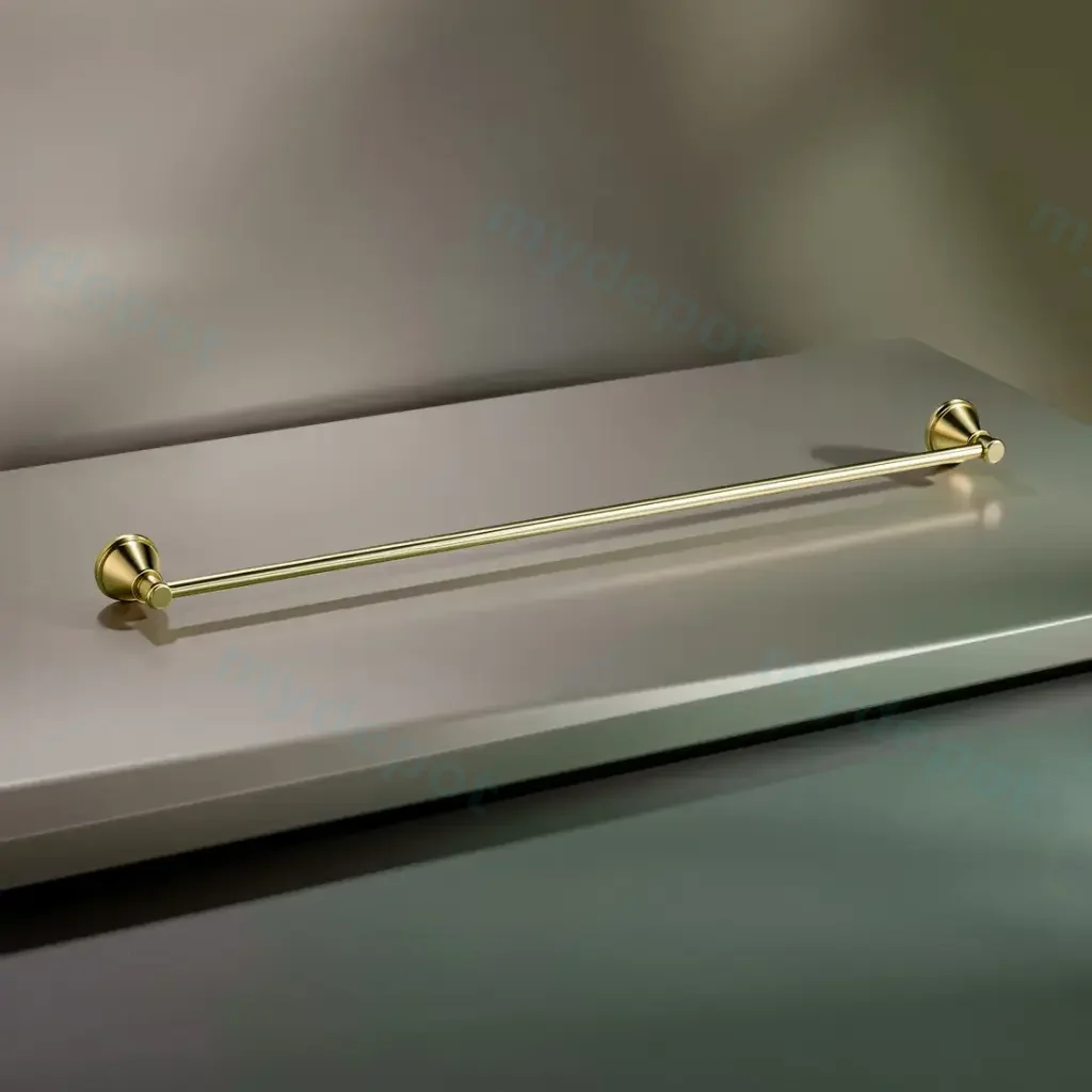 Clasico Single Towel Rail 800mm in Brushed Gold
