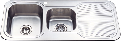 [43131] Cora 1 & 3/4 Bowl Single Drainer Sink Abovemount One Tap Hole Left Hand Bowl 1080 x 480 x 170mm(304 Stainless Steel)