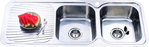 Cora Double Bowl & Single Drainer 1180 x 480 x 170mm(304 Stainless Steel)