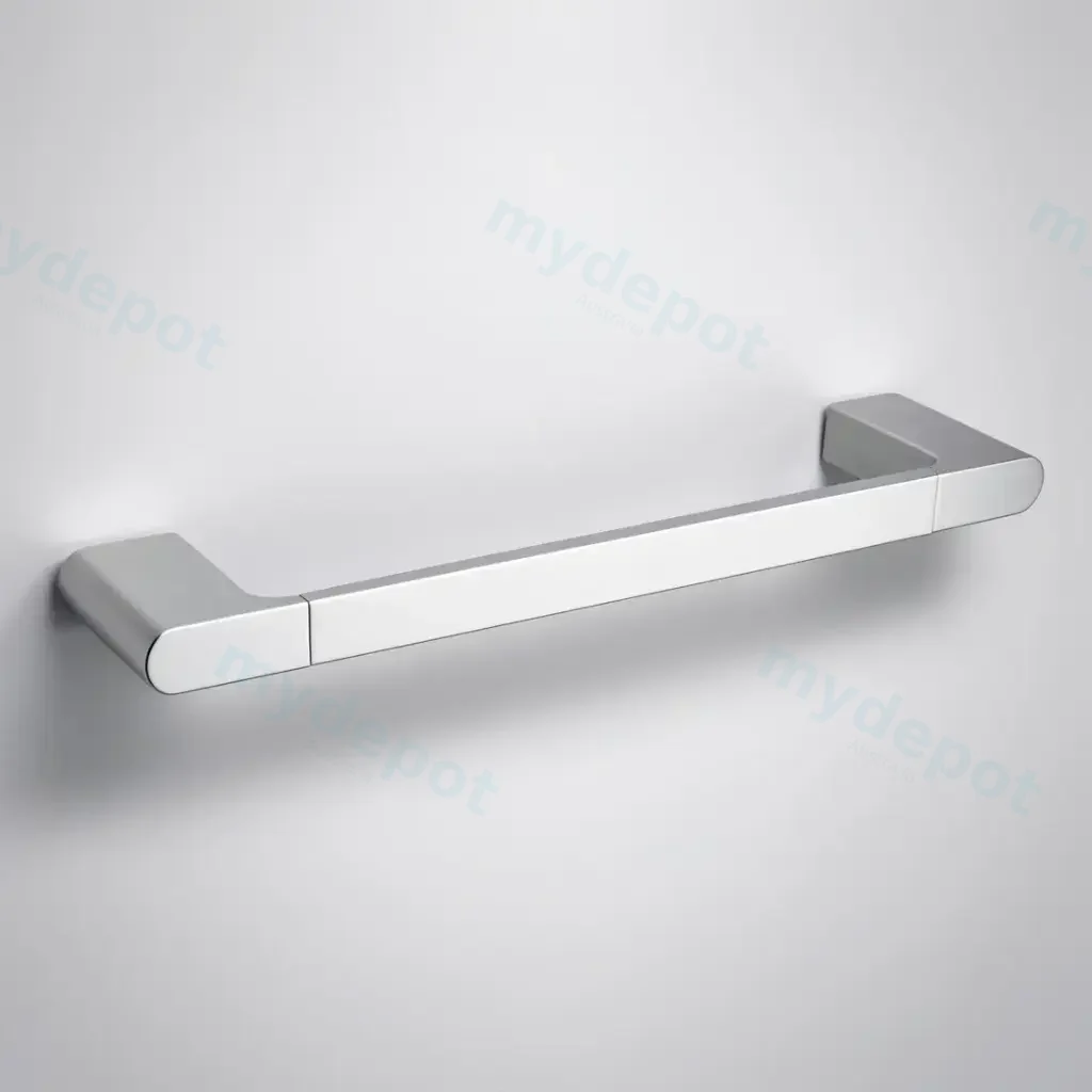 Cora Round Cornered Rectangle Single Towel Rail 300 mm  Chrome