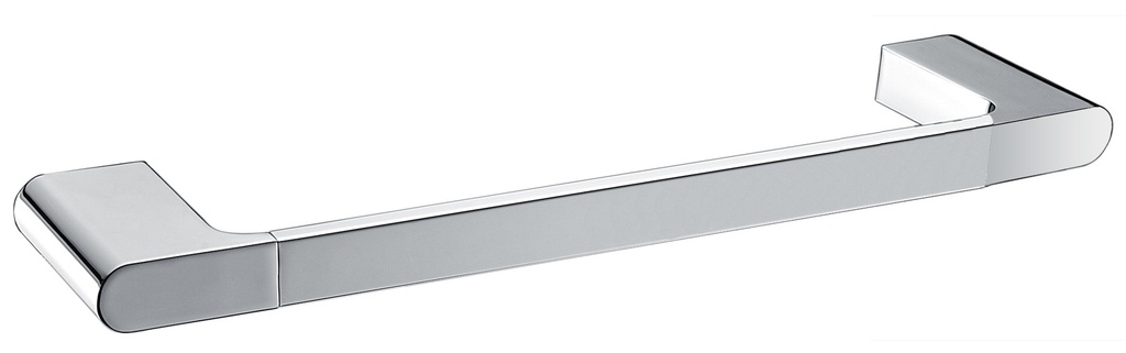 Cora Round Cornered Rectangle Single Towel Rail 300 mm  Chrome