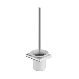 [44573] Cora Round Cornered Rectangle Toilet Brush Holder Brushed Nickel