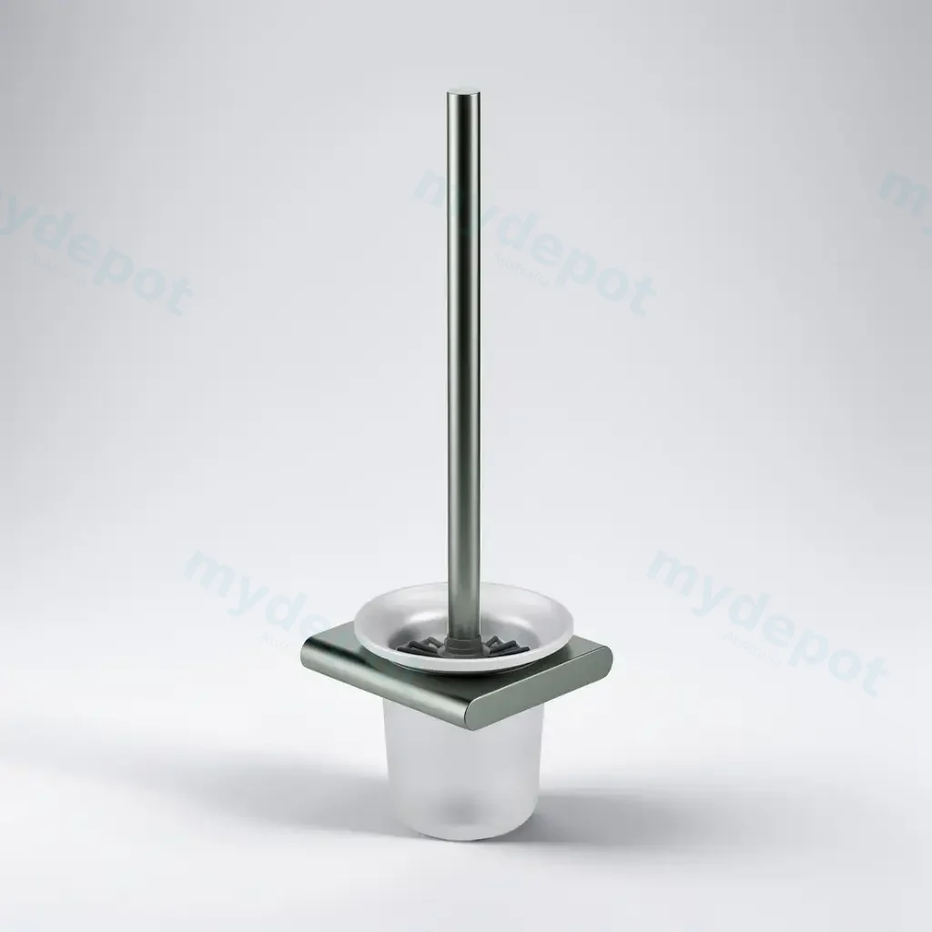 [44574] Cora Round Cornered Rectangle Toilet Brush Holder Gun Metal