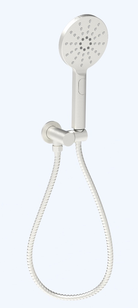 [44390] Cora Round Hand Shower On Wall Outlet Bracket Brushed Nickel