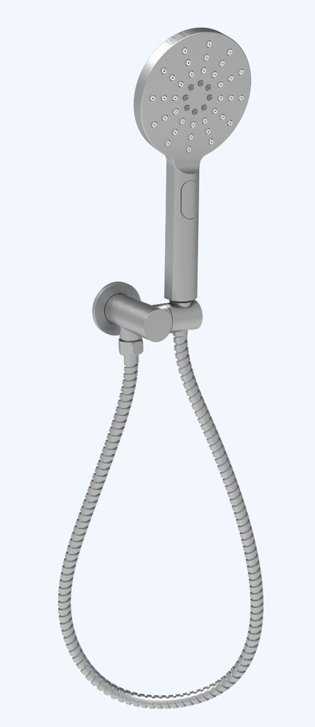 Cora Round Hand Shower On Wall Outlet Bracket Gun Metal