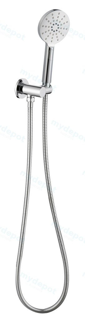 Cora Round Hand Shower On Wall Outlet Bracket(Chrome)