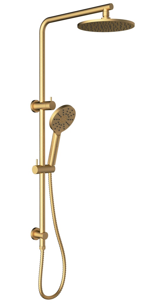 [44447] Cora Round Multi-function Shower Set Brushed Gold,250mm Plastic Shower Head