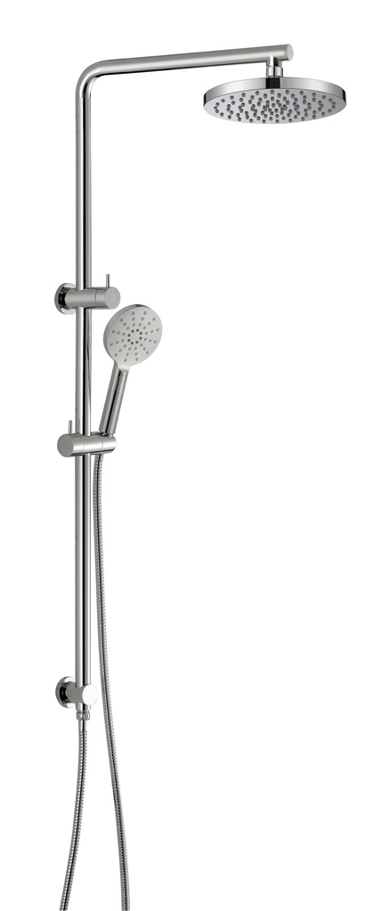 Cora Round Multi-function Shower Set Brushed Nickel,250mm Plastic Shower Head