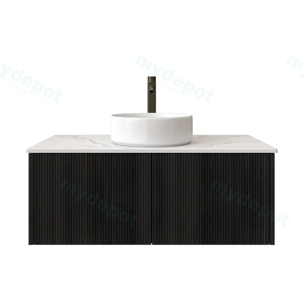 [98519/Cust-K950W-BO] 900mm Customised Kiama Two Drawers Plywood Wall Hung Vanity Cabinet Only Bottega Oak