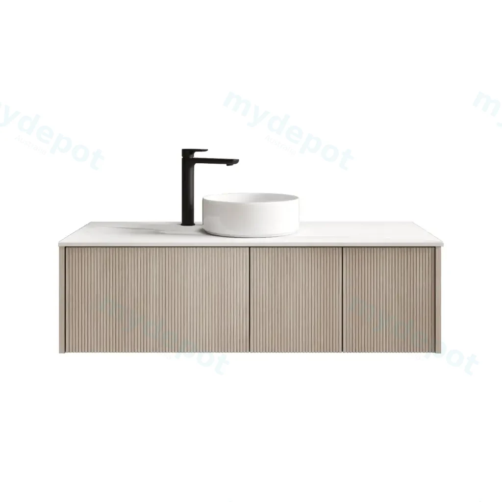[98526/Cust-K125W-CO] 1200mm Customised Kiama Two Doors and One Drawer Plywood Wall Hung Vanity Cabinet Only Coastal Oak