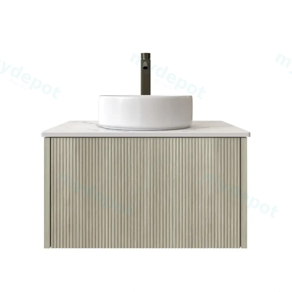 [98502/Cust-K650W-CO] 600mm Customised Kiama One Drawer Plywood Wall Hung Vanity Cabinet Only Coastal Oak