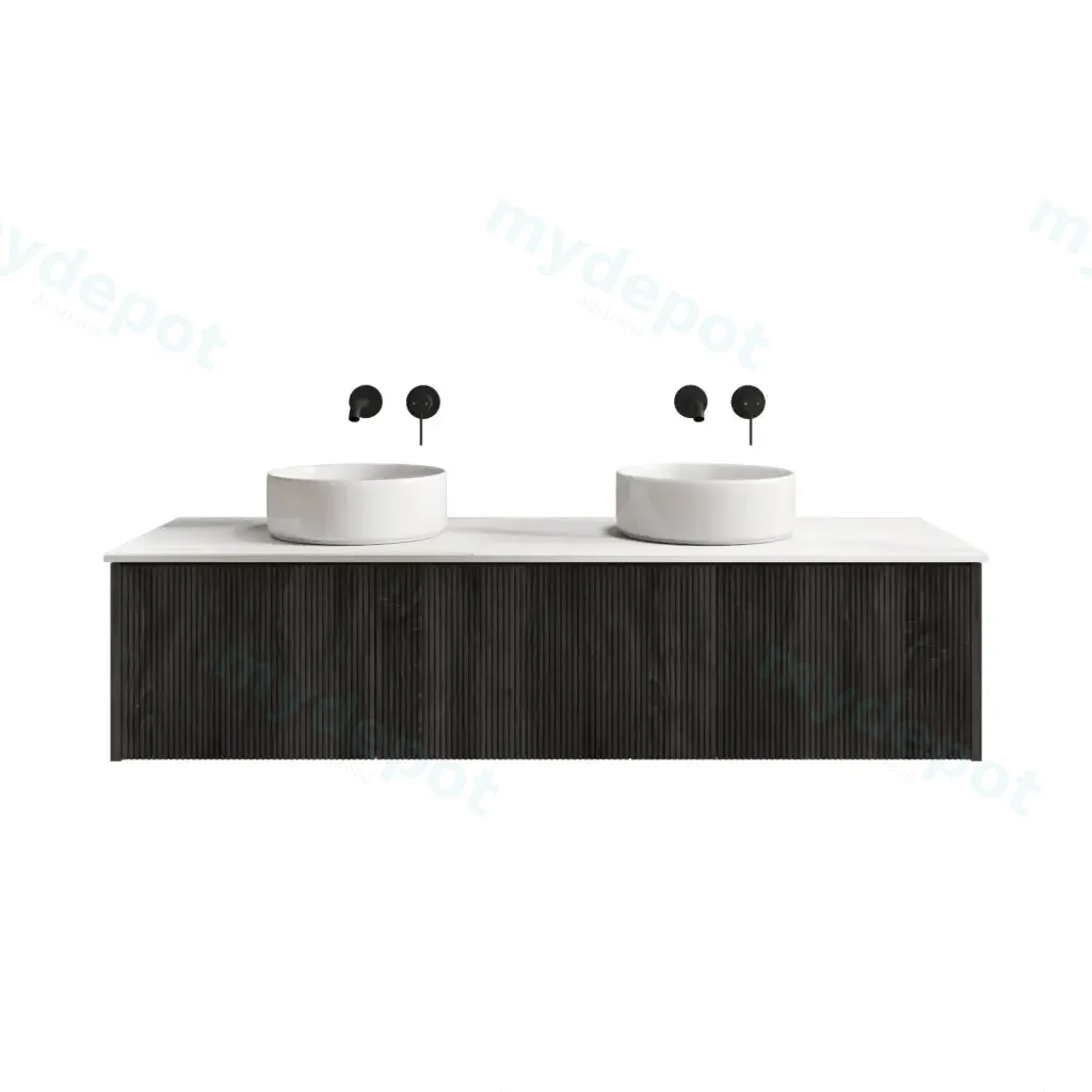 [98539/Cust-K155W-DG] 1500mm Customised Kiama Three Drawers Plywood Wall Hung Vanity Cabinet Only Dark Grey