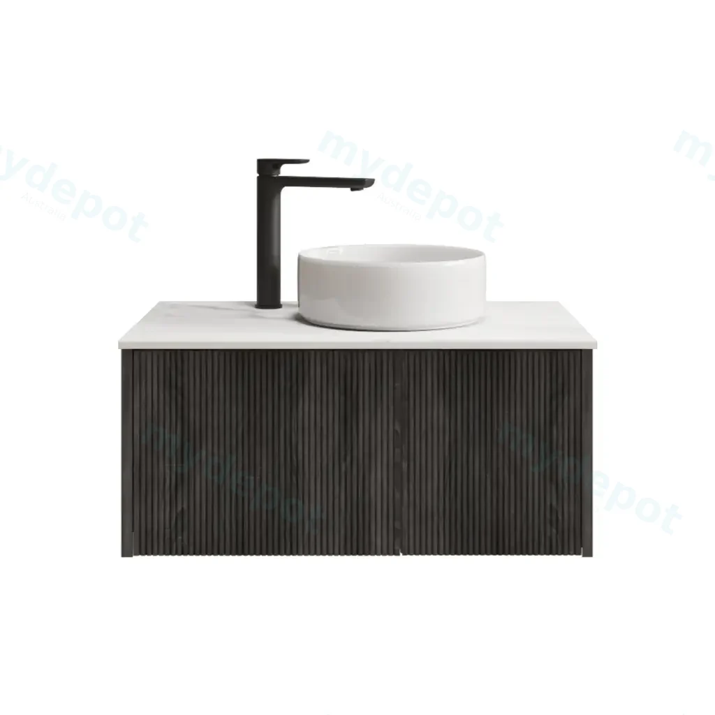 [98515/Cust-K800W-DG] 800mm Customised Kiama Plywood One Door One Drawer Wall Hung Vanity Cabinet Only Dark Grey