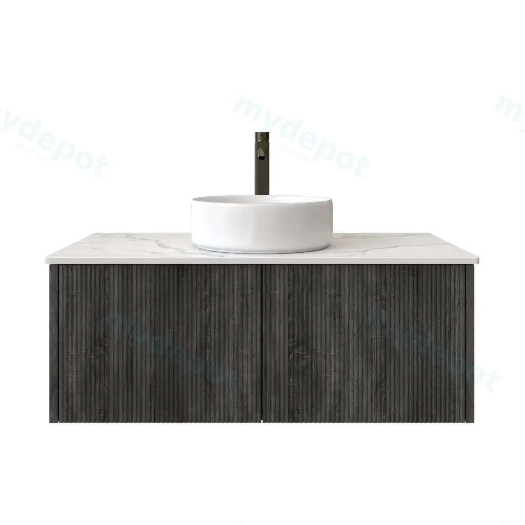 [98523/Cust-K950W-DG] 900mm Customised Kiama Two Drawers Plywood Wall Hung Vanity Cabinet Only Dark Grey