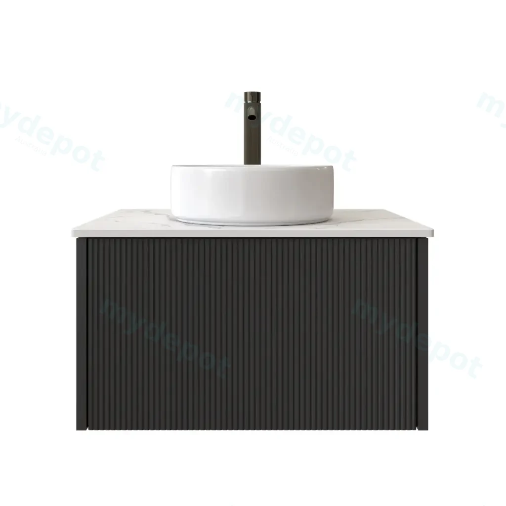 [98505/Cust-K650W-MB] 600mm Customised Kiama One Drawer Plywood Wall Hung Vanity Cabinet Only Matte Black