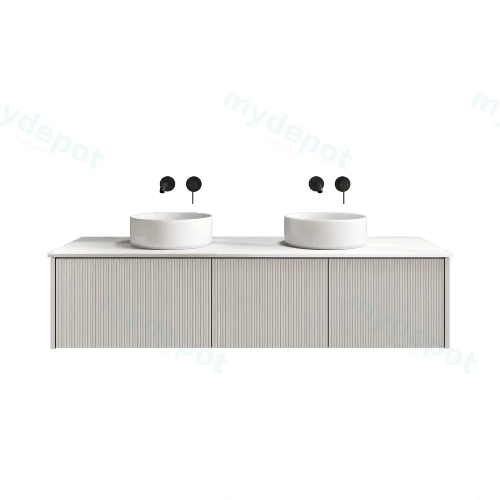 [98536/Cust-K155W-MW] 1500mm Customised Kiama Three Drawers Plywood Wall Hung Vanity Cabinet Only Matte White