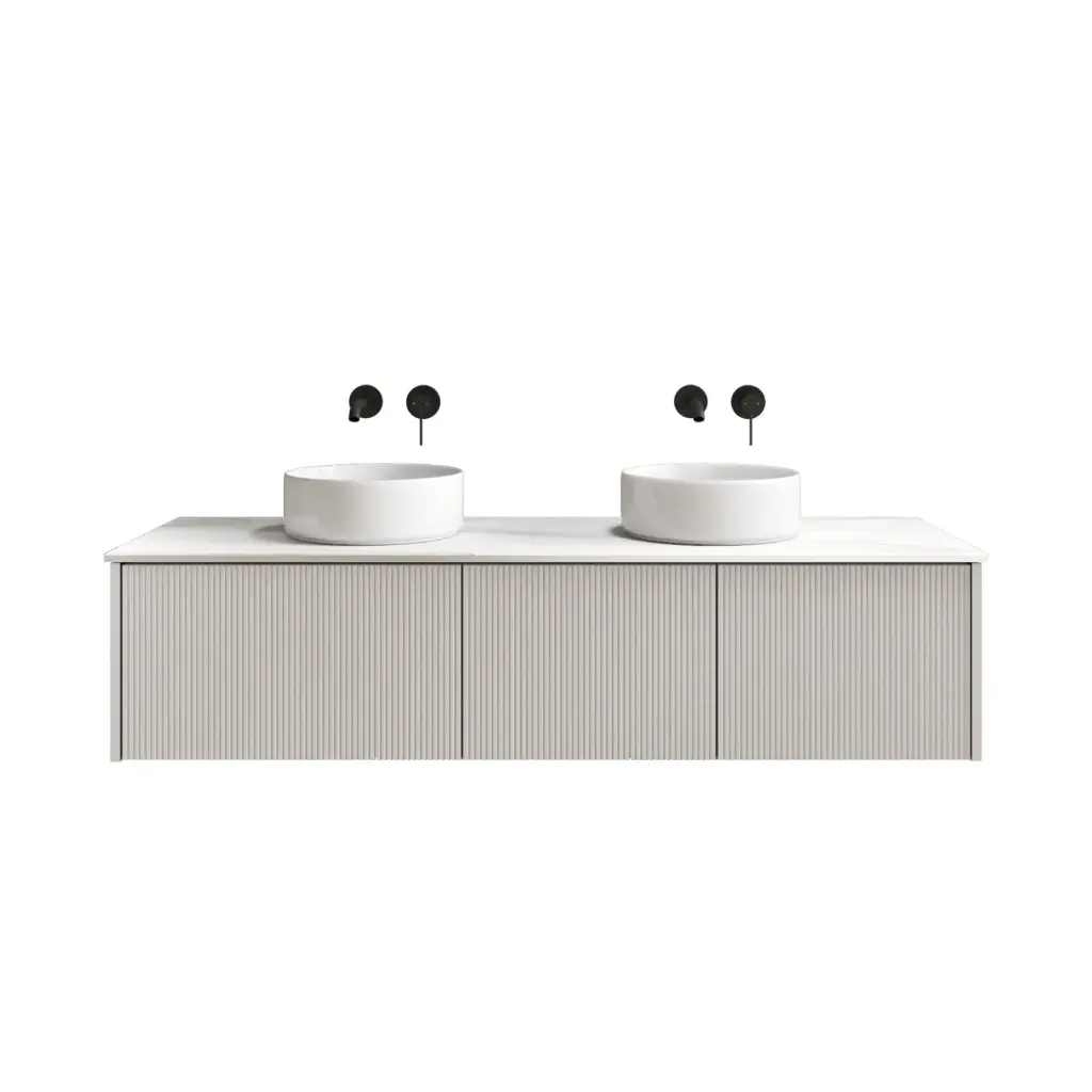 1500mm Customised Kiama Three Drawers Plywood Wall Hung Vanity Cabinet Only Matte White
