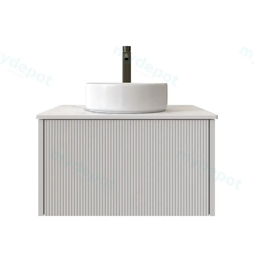 [98504/Cust-K650W-MW] 600mm Customised Kiama One Drawer Plywood Wall Hung Vanity Cabinet Only Matte White