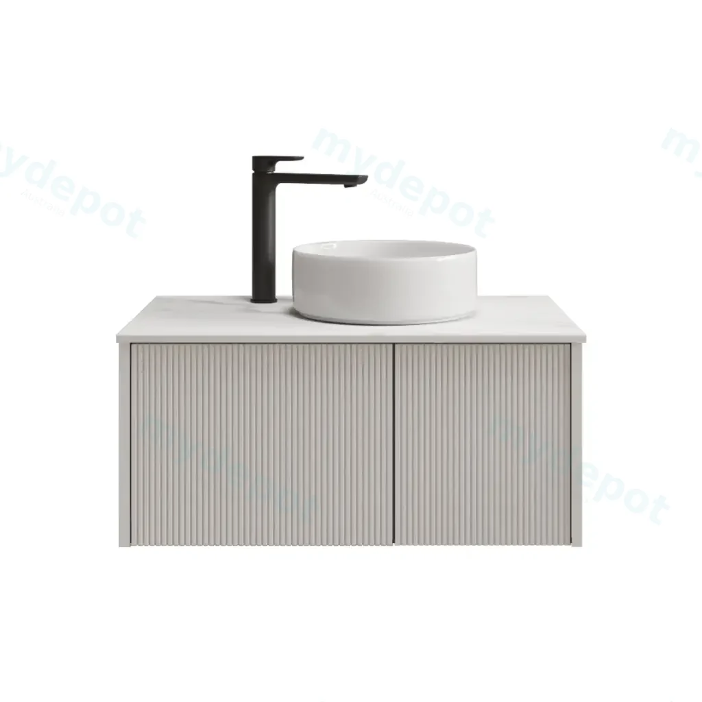 [98512/Cust-K800W-MW] 800mm Customised Kiama Plywood One Door One Drawer Wall Hung Vanity Cabinet Only Matte White