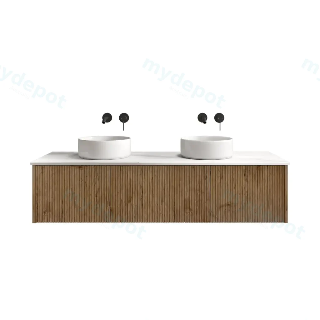 [98533/Cust-K155W-PO] 1500mm Customised Kiama Three Drawers Plywood Wall Hung Vanity Cabinet Only Prime Oak