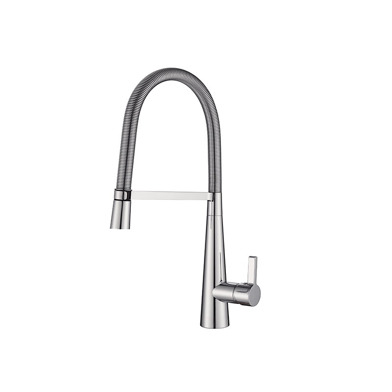 [55358] Designer Gooseneck Pull Out Kitchen Mixer Chrome