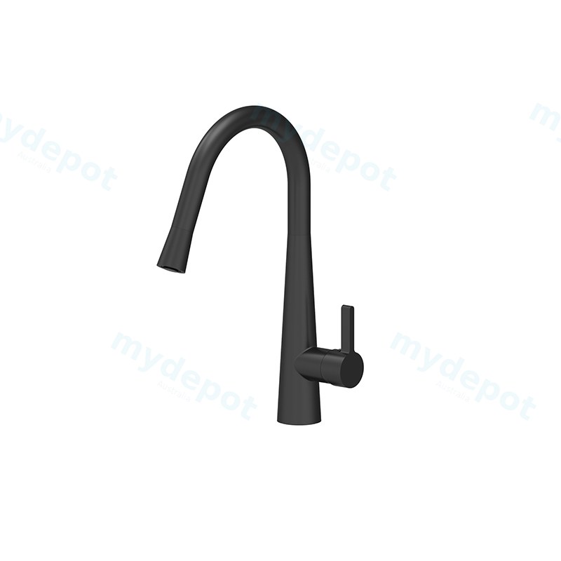 Designer Gooseneck Pull Out Kitchen Mixer Matte Black