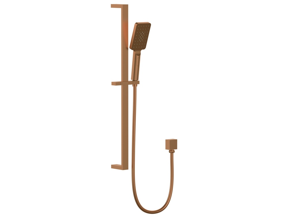 [55037] Eckig Brass Brushed Bronze Square Sliding Rail Shower 3 Spray Function Hand Shower Head