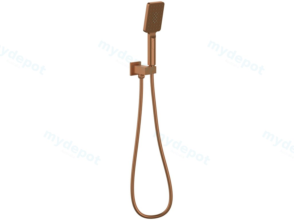 Eckig Brushed Bronze 3 Spray Hand Shower On Bracket