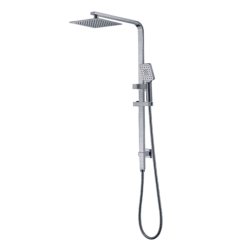 Eckig Brushed Nickel Sliding Rail With 3 Spray Function Hand Shower