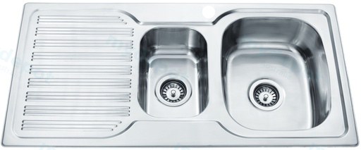 [43029] Eden 1 & 1/4 Bowl & Single Drainer 980 x 480 x 170mm(304 Stainless Steel)