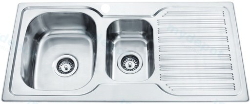 [43028] Eden 1 & 1/4 Bowl & Single Drainer 980 x 480 x 170mm(304 Stainless Steel)