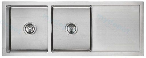 [43019] Eden Double Bowl & Single Drainer Sink 1160 x 450 x 208mm(304 Stainless Steel)