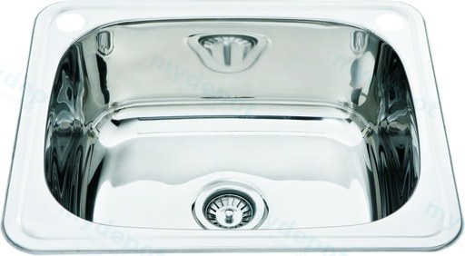 [43060] Single Bowl Laundry Sink 555x455mm Abovemount Two Tap Hole (304 Stainless Steel)