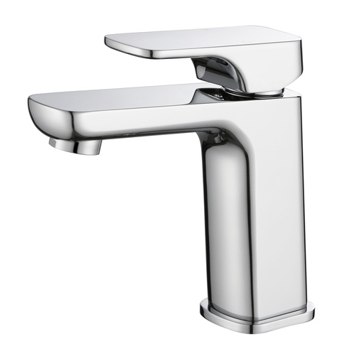 [44080] Eden Round Cornered Rectangle Handle Basin Mixer Lead Free