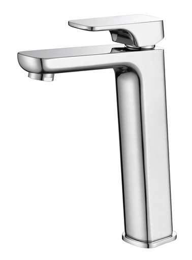 Eden Round Cornered Rectangle Handle High Rise Basin Mixer Chrome  Lead Free