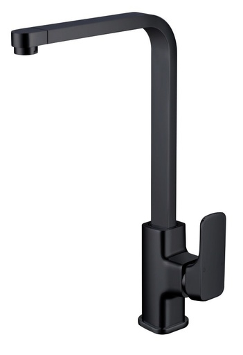Eden Round Cornered Rectangle Handle Sink Mixer Matt Black Lead Free