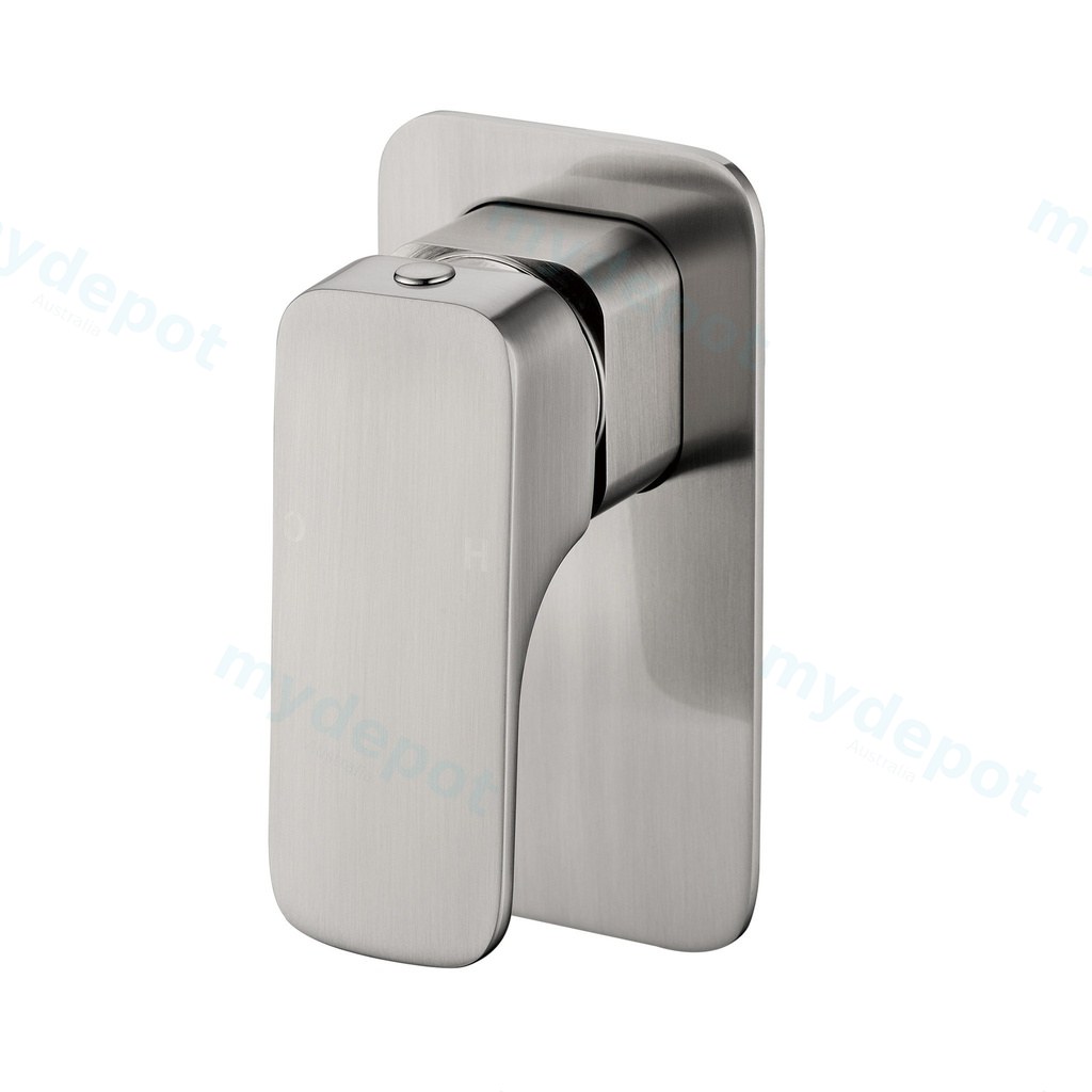 [44165] Eden Round Cornered Rectangle Handle Wall Mixer Brushed Nickel Lead Free