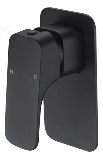 [44085] Eden Round Cornered Rectangle Handle Wall Mixer Matt Black Lead Free