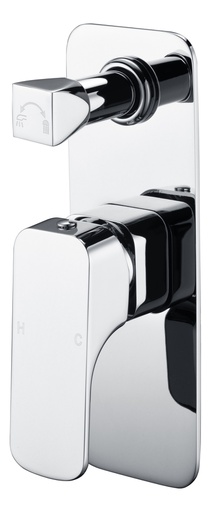 Eden Round Cornered Rectangle Handle Wall Mixer With Diverter ChromeLead Free