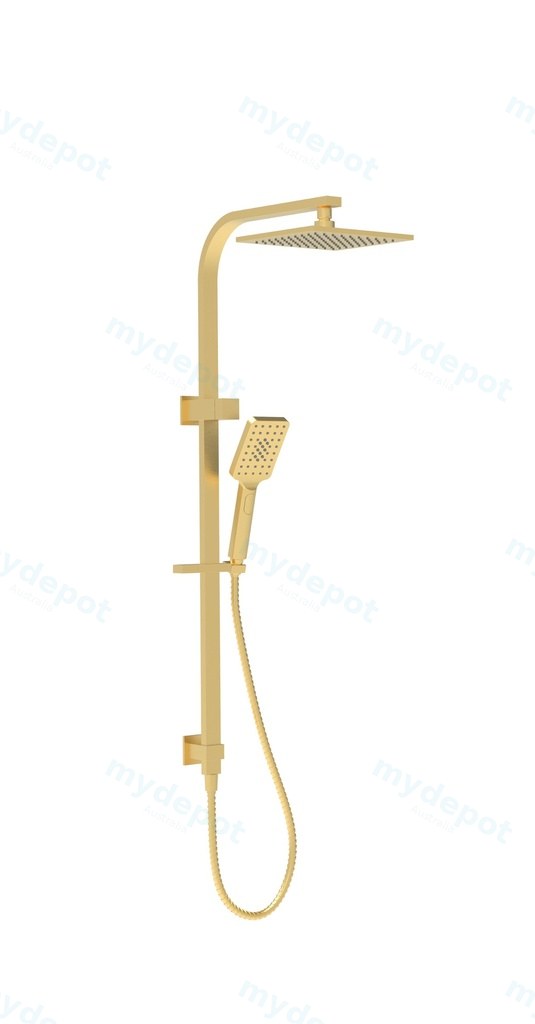 Eden Square Multi-function Shower Set Brushed Gold,200mm Plastic Shower Head