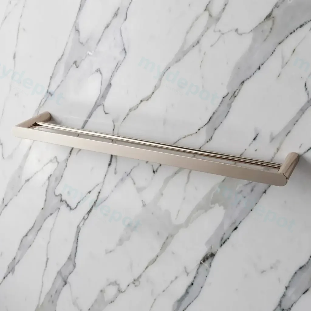 Esperia Brushed Nickel Double Towel Rail 600mm