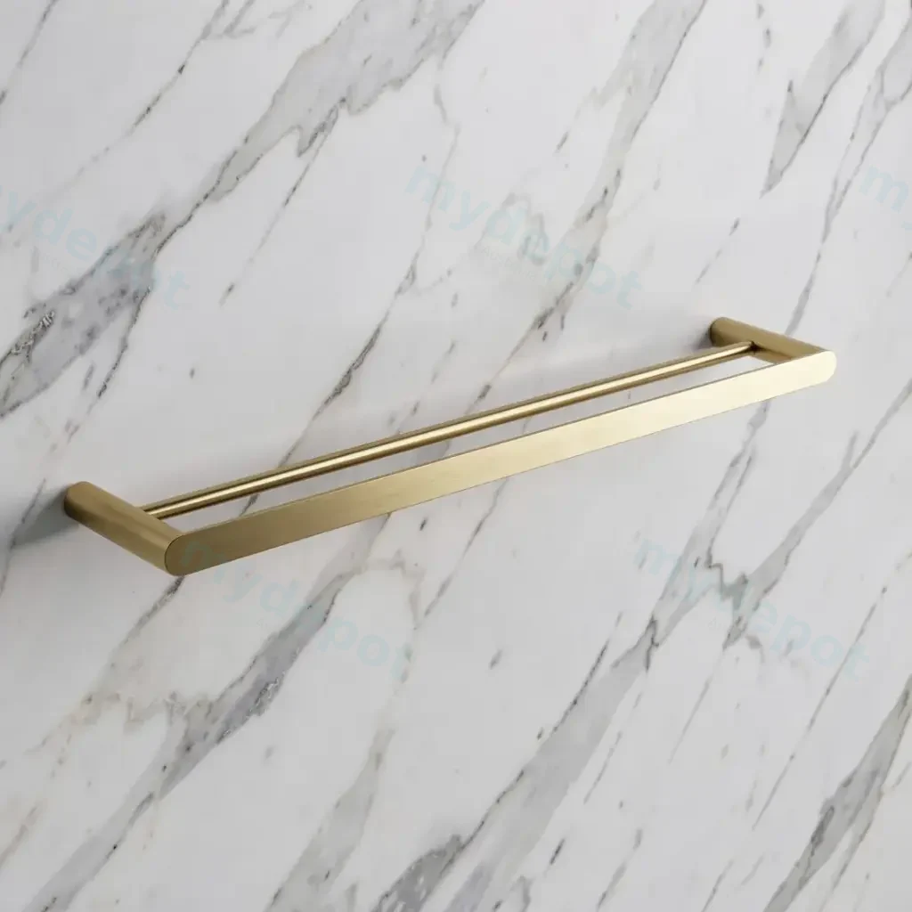 Esperia Brushed Yellow Gold Double Towel Rail 800mm