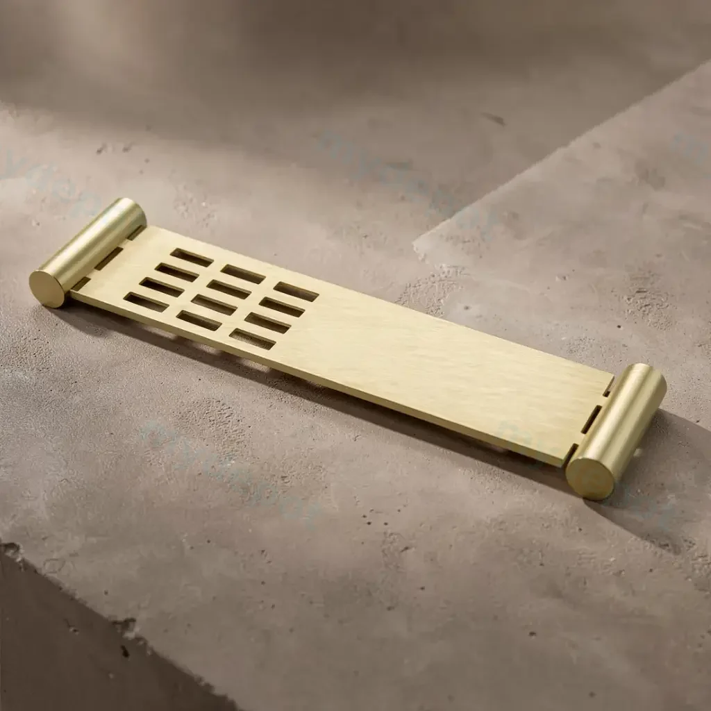 [40670] Esperia Brushed Yellow Gold Towel Shelf